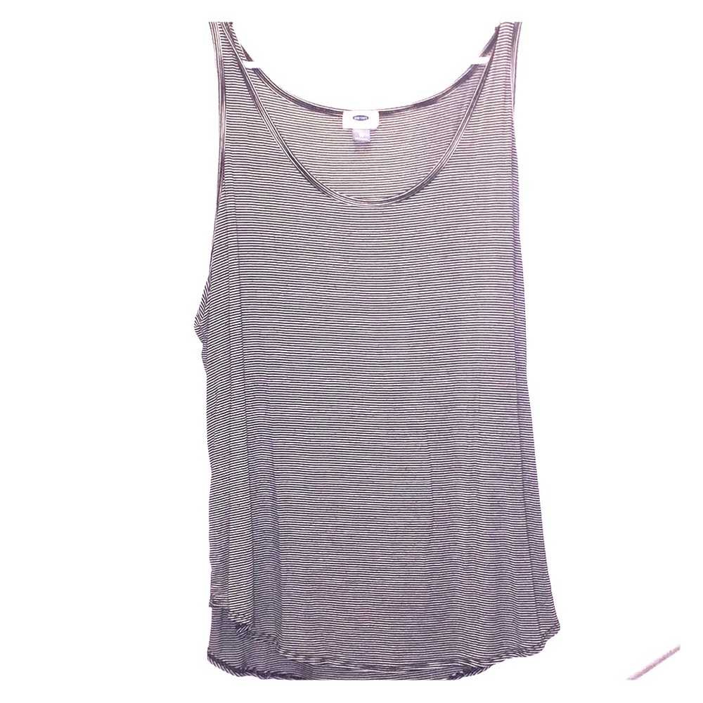 Black and white striped tank